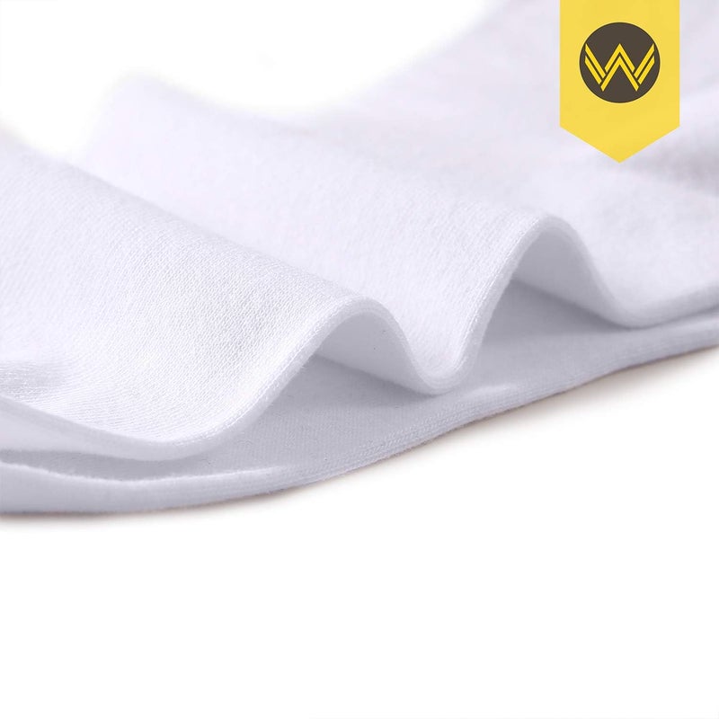 WANDER Men's Solid Dress Socks Cotton Men 8 Pairs Trouser Thin Classic Socks (Shoe Size:9-12, 8 Pairs White) - Image 2